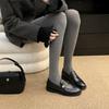 Small Leather Shoes Women's 2025 Spring New Round Head Retro Commuting One-pedal Thick-heeled Loafers
