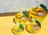 Crystal Glass Apple Figurine Apple Interior Feng Shui Suncatcher Miscellaneous Object [KKD] (60mm Yellow)