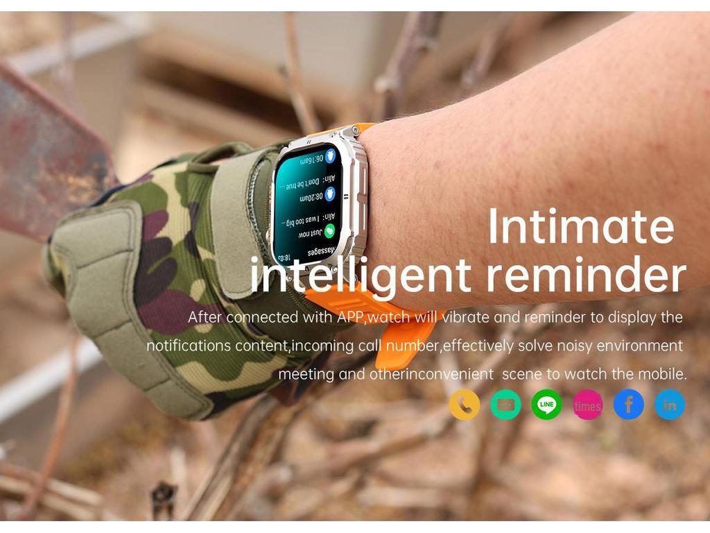 Умные часы K57PRO: Звонки по Bluetooth, уведомления, 3-защита от спорта на открытом воздухе, мониторинг артериального давления и уровня кислорода.