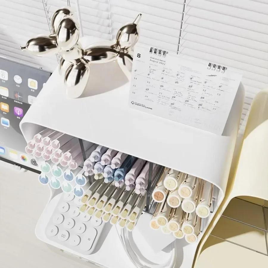 Подставка для карандашей для студентов, вместительный настольный ящик для хранения канцелярских принадлежностей, полка для хранения офисных принадлежностей, настольный органайзер.