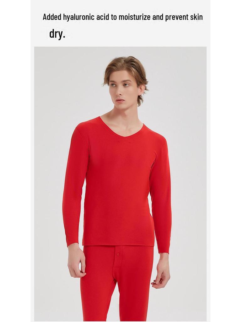 Men's Acrylic Thermal Underwear Set: German Velvet A-Type, Thick, Warm for Autumn and Winter.