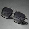 Non-polarized Fashion Steam Punk Double Girder Sunglasses Men Women Metal Square High Definition Driving Eyeglasses
