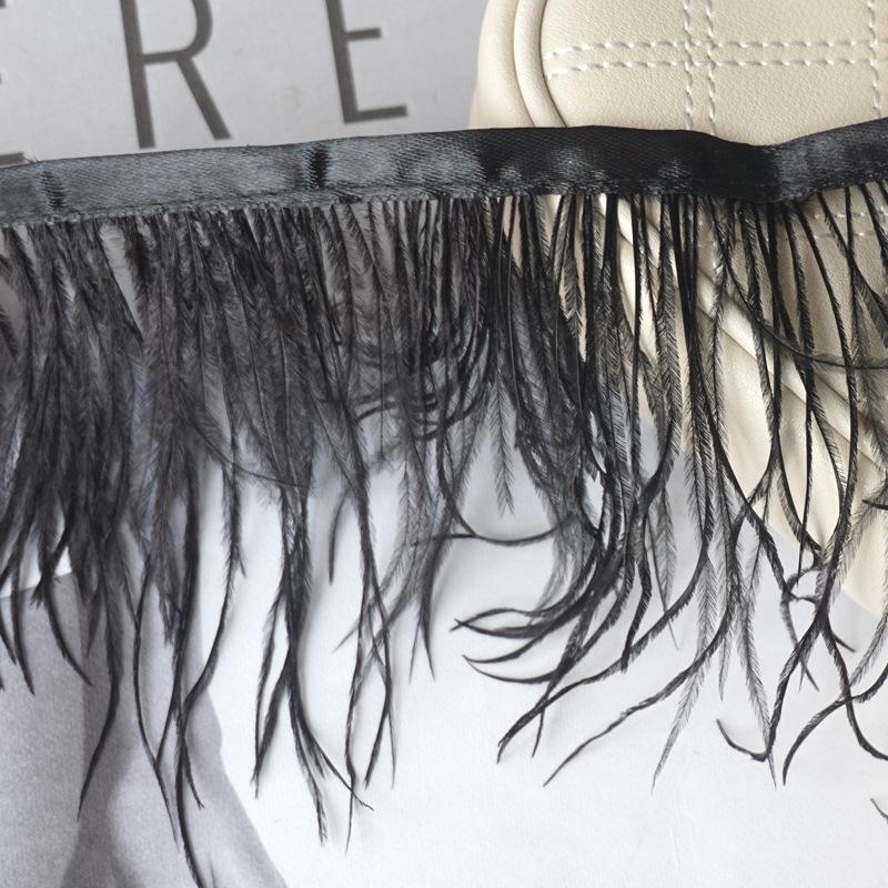 Платье из страусиных перьев 8-10 см, модное украшение, ткань с перьями и кисточками, аксессуары для одежды 