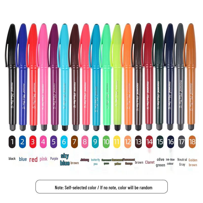 Munamei Water-based Black Pen Set for Students - 12 Colors with Replaceable Cores