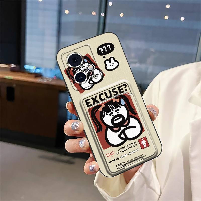 Card slot TPU Phone Case For Honor90 GT Dirt-resistant Silicone Durable Cute Waterproof Cartoon Anti-knock protective