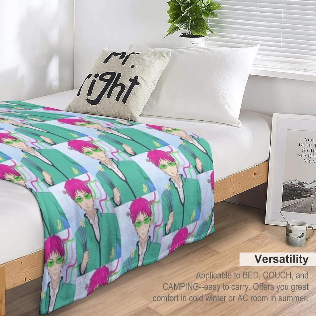 Аниме Сайки К. Дизайнерский плед Тонкий плед Многоцелевой