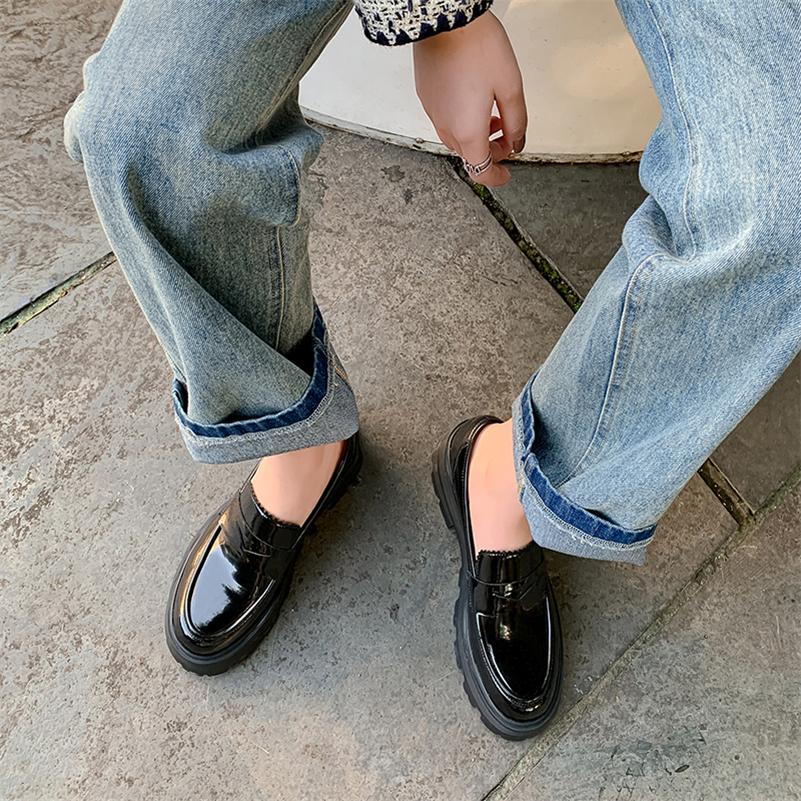 Meotina Лоферы, женские туфли из натуральной кожи на высоком каблуке, повседневные туфли-лодочки с круглым носком, женская обувь на толстом каблуке, весна 2022, коричневого цвета