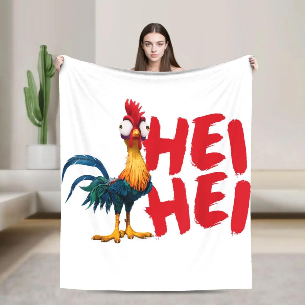 Moanas Hei Hei Rooster Character Flannel Blanket Winter Warm Throw for Kids Couch Bed Aesthetic Sofa Cover Bedspread