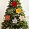 Christmas Flowers Glitter Artificial Ornaments Soft Xmas Tree Flower Arrangement New Year Wedding Decor