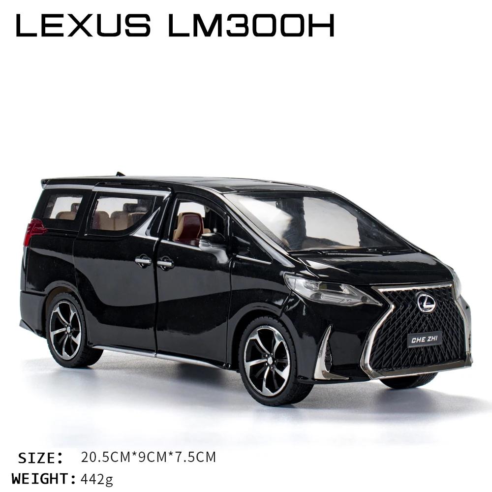 pzdf1 1:24 Lexus LM300H Diecast High SimulationAlloy Car Model Sound Light Boy Toys 6 Doors Can Open Children Gift Collection