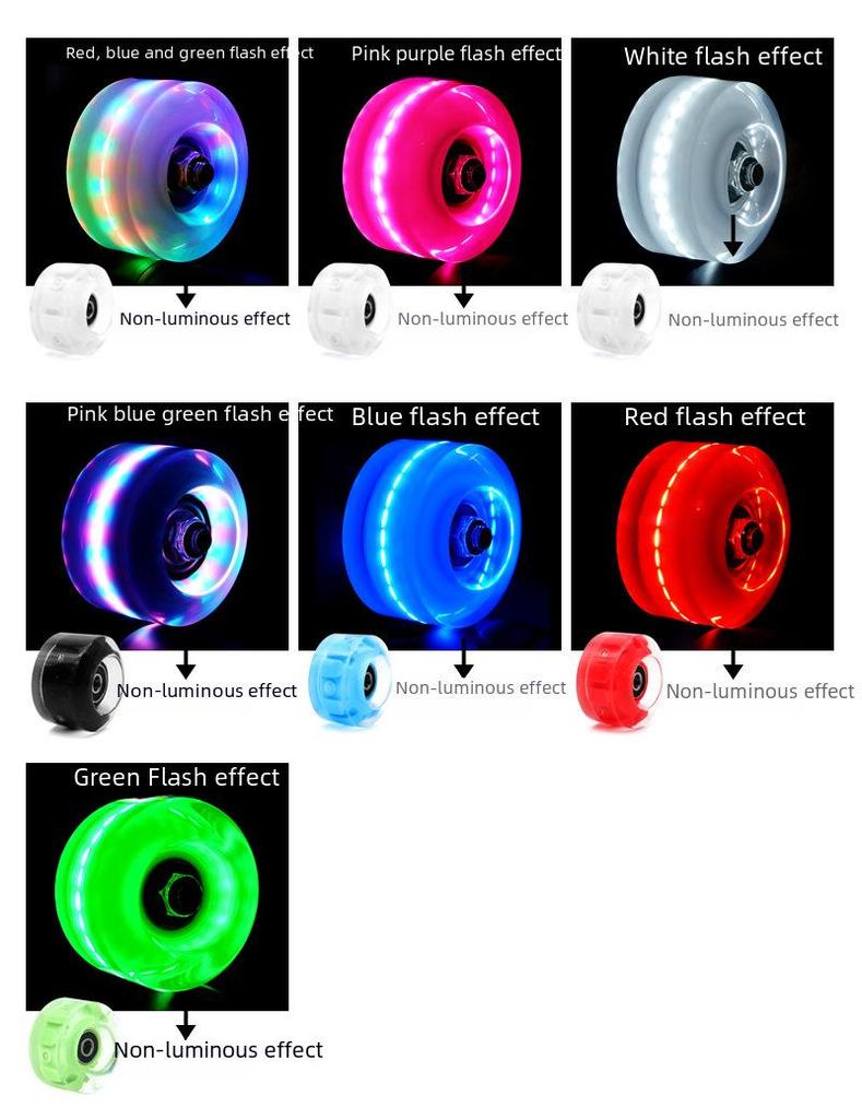 Luminous Double-Row Roller Skates with Colorful Wheels & PU Shock-Absorbing Outdoor Skates