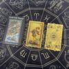 Gold Foil Waterproof PVC Tarot Cards - Color Printed Table Game with Hot Stamping