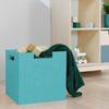 Wooden Storage Box Model 2 - Handles - Turquoise Blue - 33 X 33 X 37 Cm
