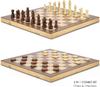 15-дюймовый магнитный деревянный набор для шахмат и шашек с 2 дополнительными ферзями, 24 фигуры, слоты для хранения – игра 2-в-1 для детей и взрослых