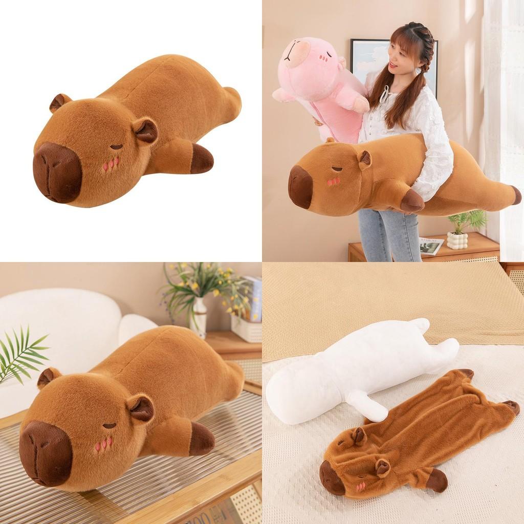 Pillow Capybara Plush With Inner Liner Soft Short Fur Stuffed Animal Toy