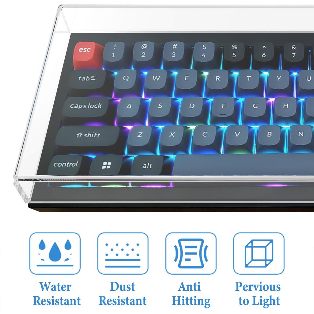 Geekria Keyboard Dust Cover Clear Acrylic Keypad Cover for 68 Keys Computer Mechanical Keyboard with Knob Compatible with Keychron Keychron Q2