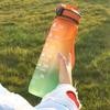 1000ml Large Capacity Sports Water Bottle Gradient Color Plastic Drinking Bottle with Time Marker Outdoor Cycling Hiking Gym Jug