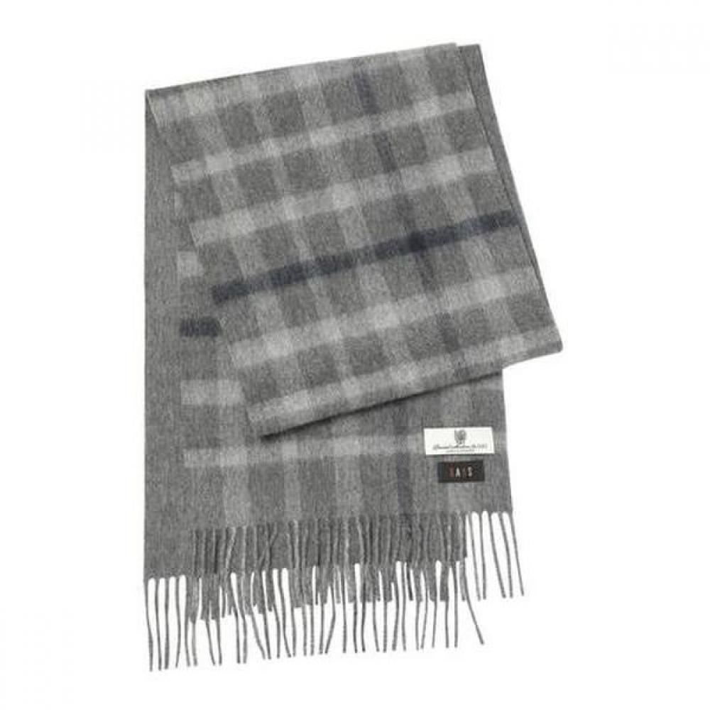 Daks Cashmere TOne On TOne Check Muffler Gray Dbmu9f803g2