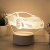 Крутой 3D ночник-спортивный автомобиль, USB-светильник теплого цвета, Декоративное освещение для дома, офиса, кабинета, спальни, Настольная атмосфера, Подарочный светильник