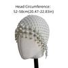 Hollow Out Pearl Tassel Hair Hat Pearl Tassels Luxury Headcaps  Bridal Accessories