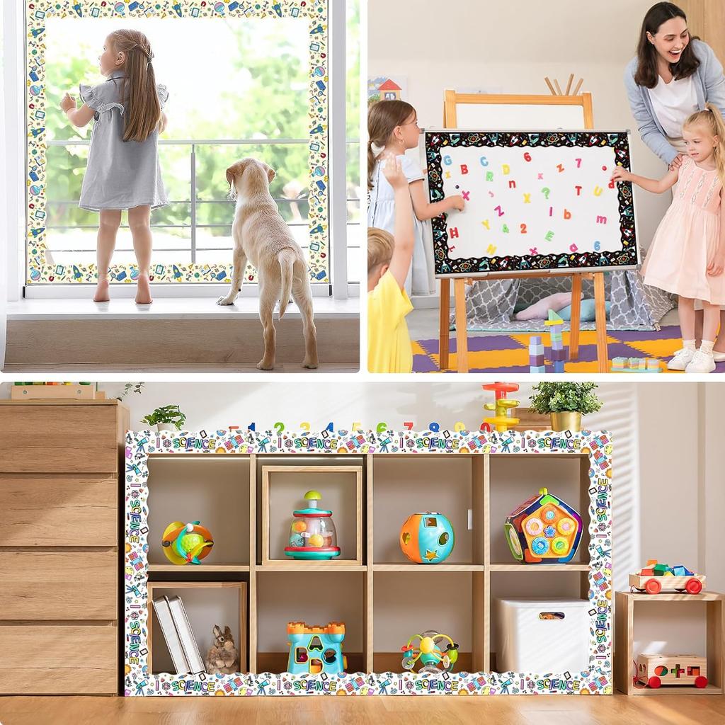 78ft Science Bulletin Board Border, Science Bulletin Board Decorations for Classroom, Science Lab Borders Trim with 3 Patterns for Back to School