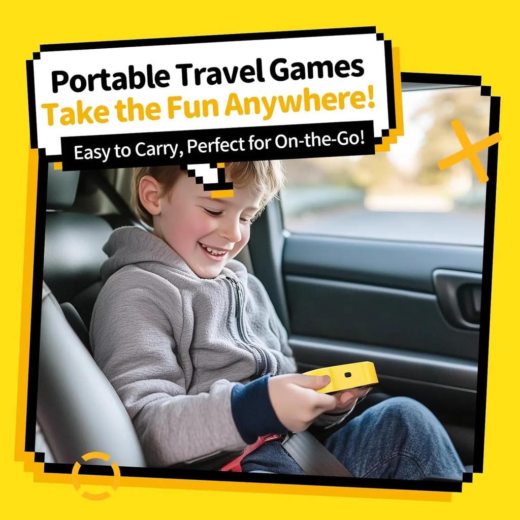 Portable Tic Tac Toe Game Console - Handheld Electronic Puzzle for Ages, Travel Toys with Memory Training & Montessori Gifts