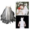 Marriage Bridal Lace Veil Women Layered Tulle Bachelorette Party Wedding Veil with Pearl/Bowknot for Wedding Party