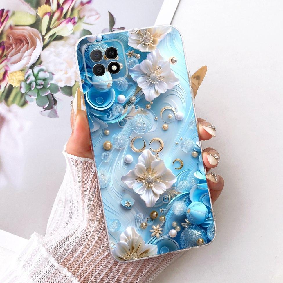 Clear For Oppo A73 5G CPH2161 Phone Case For Oppo A73 5G Cover Aesthetic Luxury Cute Cat Fashion Butterfly Funny Painted Casing