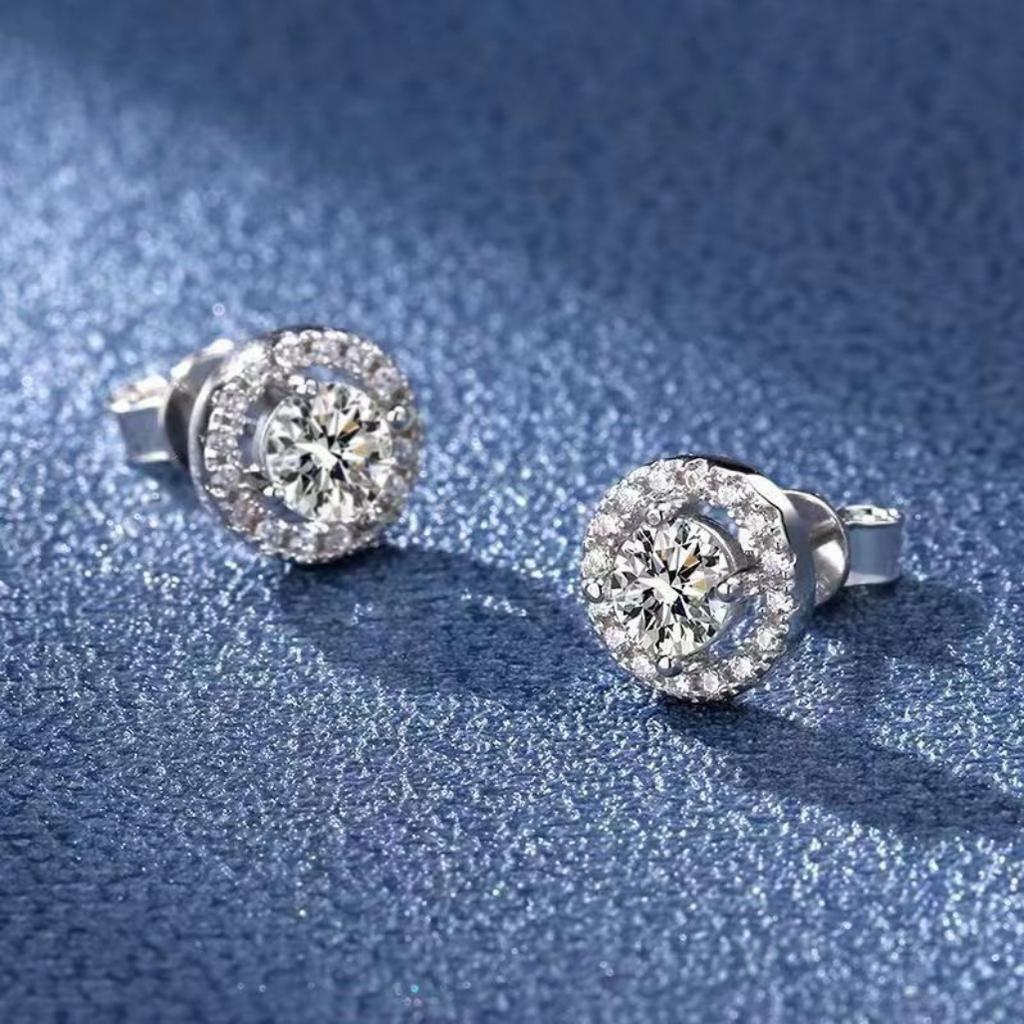 Timeless Solitaire Stud Earrings: 4-Prong Round Setting with Moissanite/CZ, Minimalist & Versatile Fine Jewelry