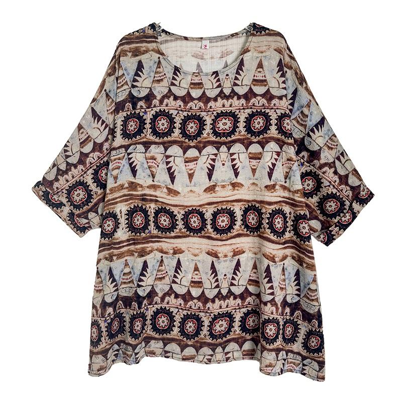 Короткий рукав, свободная винтажная футболка с цветочным принтом, повседневная, свободная, женская летняя футболка