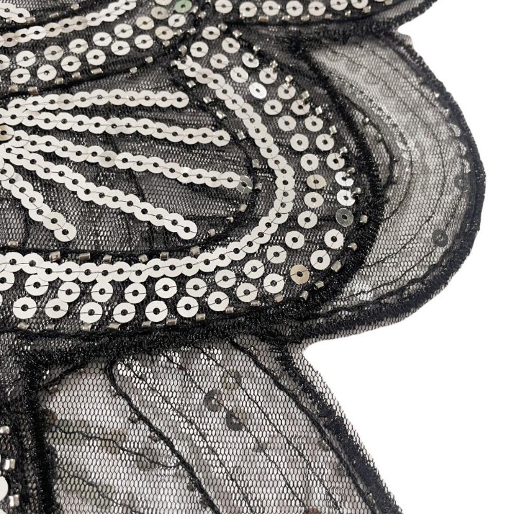 Art Deco Hollowed-out Shawl Beaded Lace Shoulder Cover Vintage Sequin Poncho Coat Women