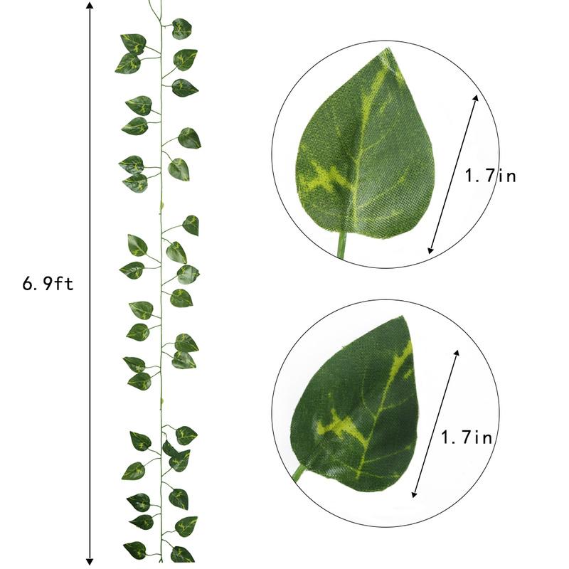 12 шт. 2,1 м искусственная гирлянда из листьев плюща, искусственные растения, имитация лозы, растения, листья винограда для дома, свадьбы, внутреннего и наружного украшения стола