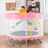 FOXSPORT Trampoline Enfants, Avec Panier De Basket-ball, Coussin Rebondissant, Protection Des Bords, À Partir De 2 Ans – Rose