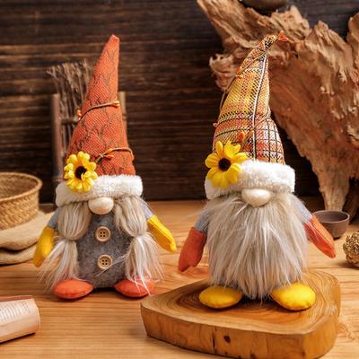 Подсолнух Безликая Кукла Милая Стоящая Кукла Гном Украшение Праздник Урожая Украшение Окна