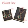 Vintage Bohemia Women Earring Necklace Sets Antique Gold Color Retro Jewelry Sets Bronze Pendant Necklace Set
