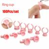 100x Disposable Tattoo Ink Pigment Cup Rings Eyelash Holder Grafted Pallet Glue