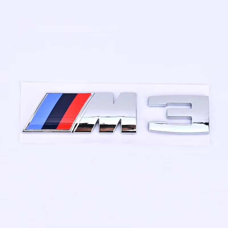 Suitable for BMW Group M standard M1 M2 M3 M4 M5 M6 M7 trunk tail standard ABS logo sticker modified silver/black.