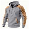 Men's Heavy Pullover Hoodie Casual Long Sleeve Drawstring Zip Winter Hooded Sweatshirts With Pockets