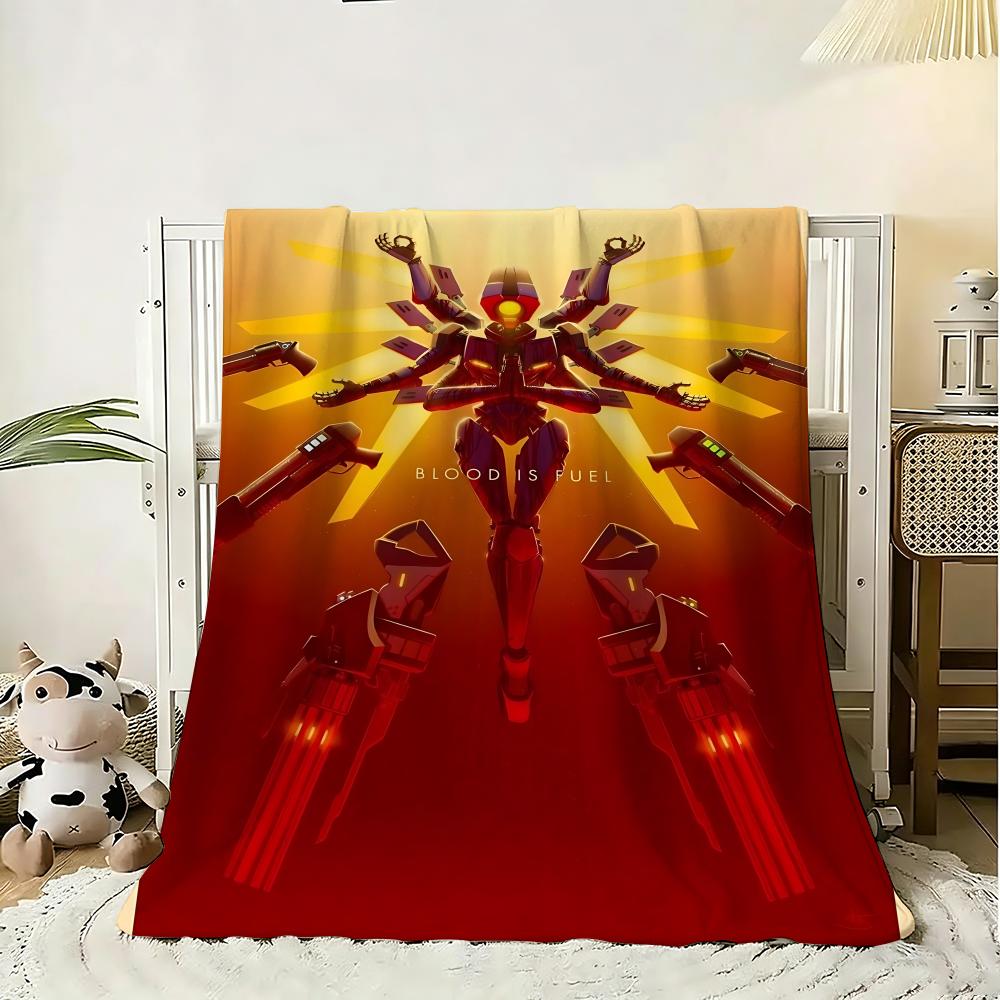 STEAM GAME ULTRAKILL Throw 240g Flannel Blanket Lightweight Soft Skin-friendly Summer Thin Throw Blanket