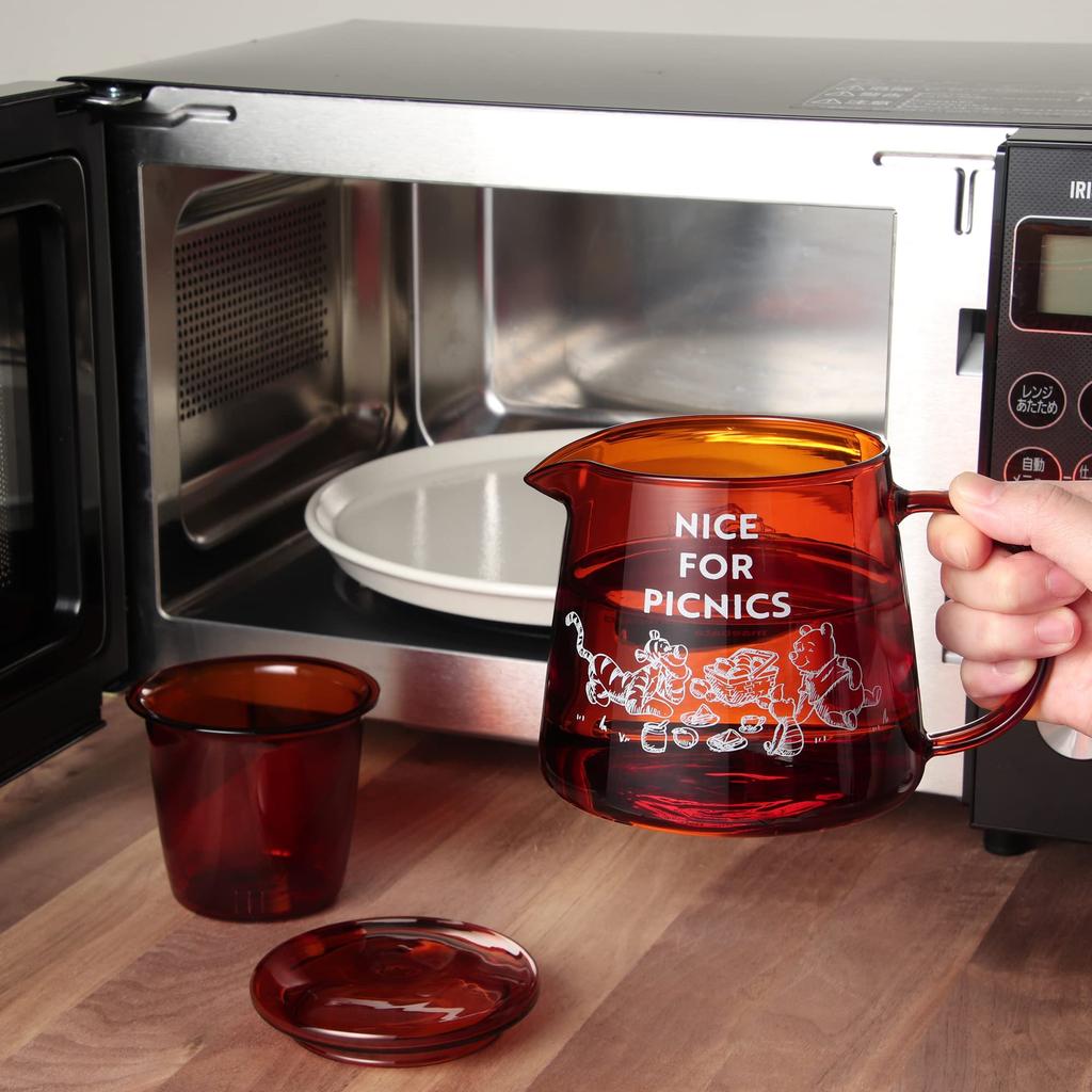 Maebata Стеклянная кастрюля Винни-Пух из термостойкого стекла, пригодна для посудомоечной машины и микроволновой печи, 600 мл, Disney 52824 D-WP33