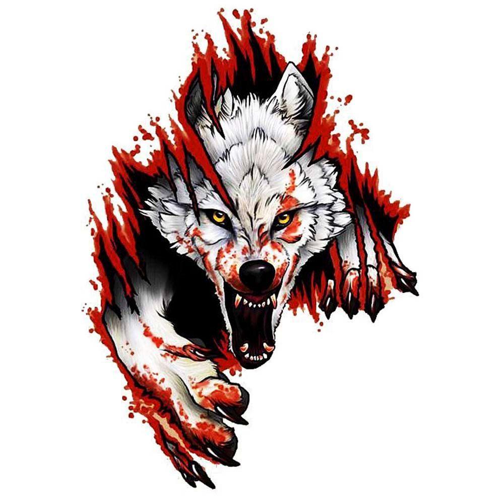 Accessories Truck Car Body Decoration Motorcycle Decal Wolf Head Car Sticker 3D Realistic Sticker
