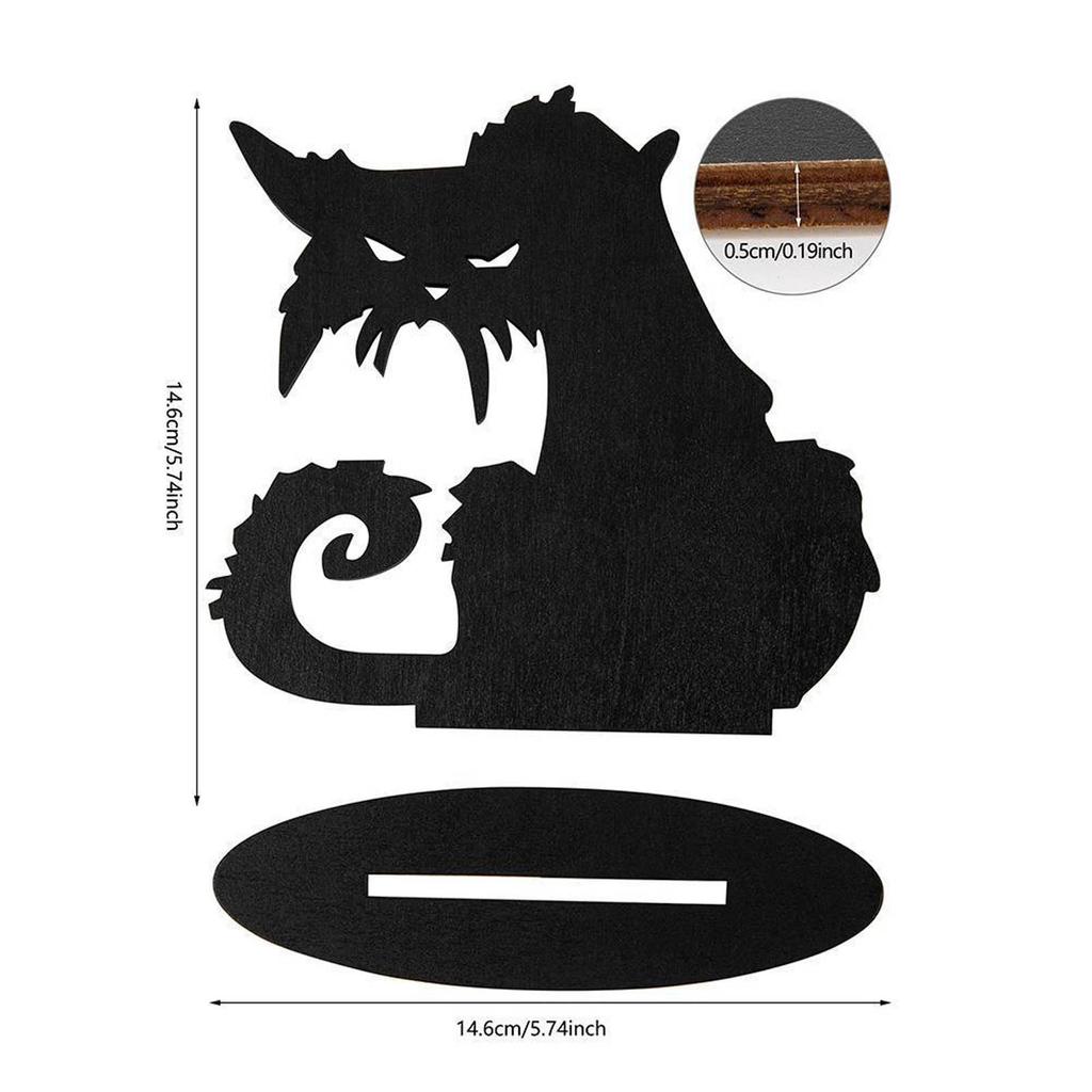 1 шт. деревянные украшения на Хэллоуин, центральная часть столешницы на Хэллоуин, ремесленный декор, декор с черной кошкой для дома, в помещении, праздника
