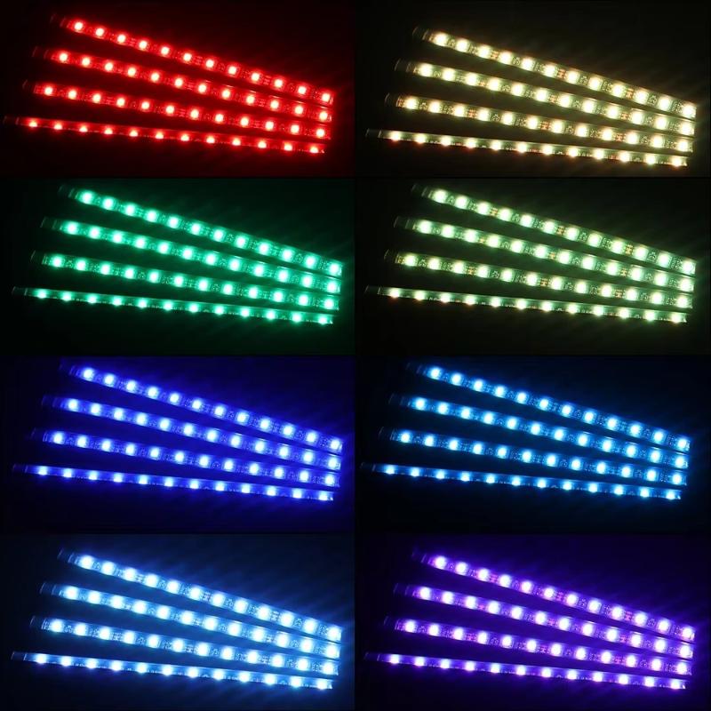 USB Powered Car LED Strip Light 7 RGB Color Changing APP Remote Control for Auto Interior Atmosphere Decor