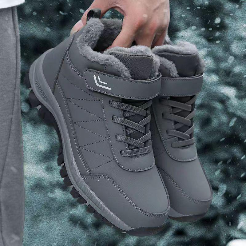 Зимние мужские туфли из бархата, новые зимние ботинки, высокие уличные туфли на платформе, мужская повседневная обувь, зимние теплые мужские туфли из хлопка