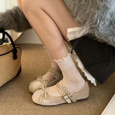 Принцесса в бегах~ Французские туфли Мэри Джейн из бархата с мягкой подошвой, женские туфли с бантом для фестиваля ранней весны