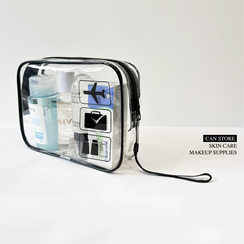Прозрачная косметичка из ПВХ для женщин на молнии, прозрачные косметички, косметичка для путешествий, органайзер для хранения туалетных принадлежностей для ванной, моющийся мешок