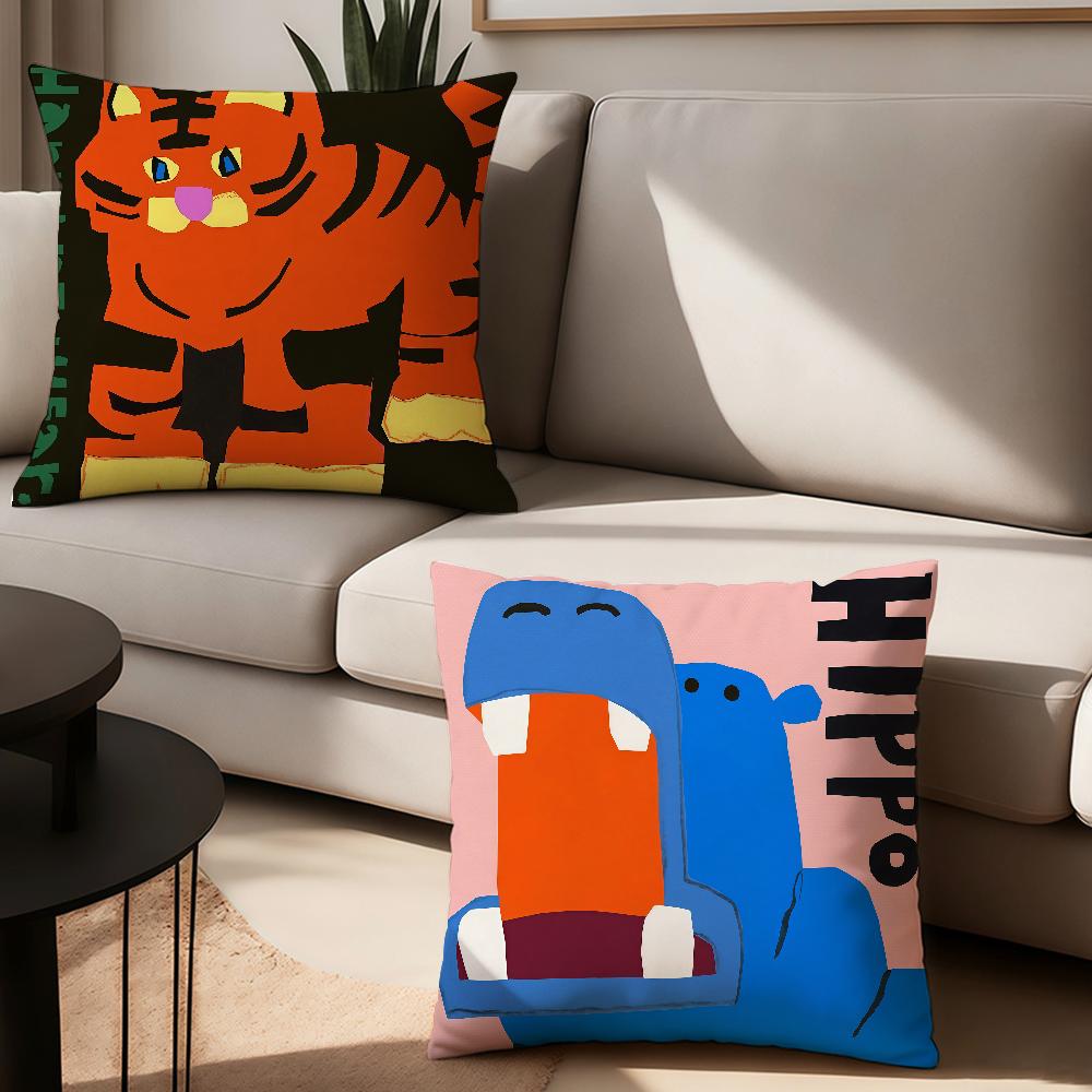 G-Ga-Ae Cartoon Jungle animal cute Pillow Case Office Cushions Suitable For Sofa Car Bedroom Decorative Cushion Cover