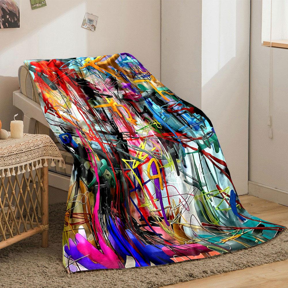 Abstract Graffiti Art Blanket bedroom Blanket for Livingroom Couch lunch break Soft throw for Friend's festival Gift