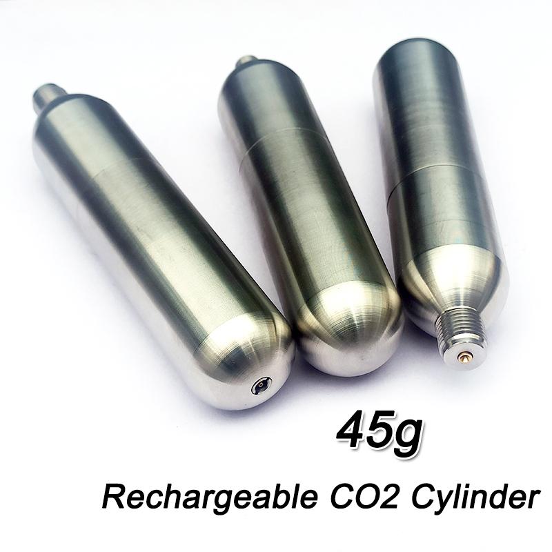 Многоразовые баллончики CO2 45 г Перезаряжаемый баллон для велоспорта на открытом воздухе Надувной автомобильный насос для воздуха Карбонизированные напитки Варка пива