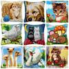 Cartoon Animal Latch Hook Pillow Smyrna Package Hooks Knitted Embroidered Carpet Pillow Embroidery Latch Hook Kits Knooppakket